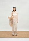 SWAYING 25 Spring/Summer Crochet Hollow Straight Pants SW-SW25SS3B14C1-BAI White